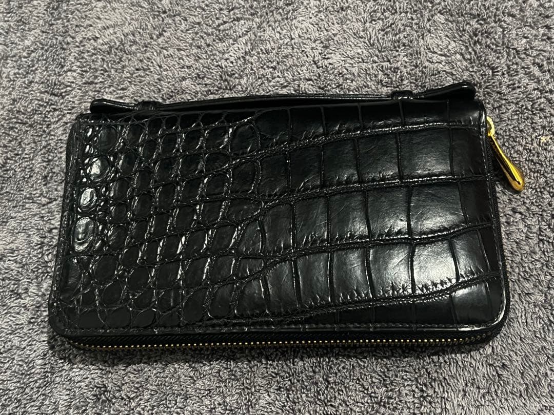 クロコダイル 本革 JRA オーガナイザー 手提げバッグ 財布