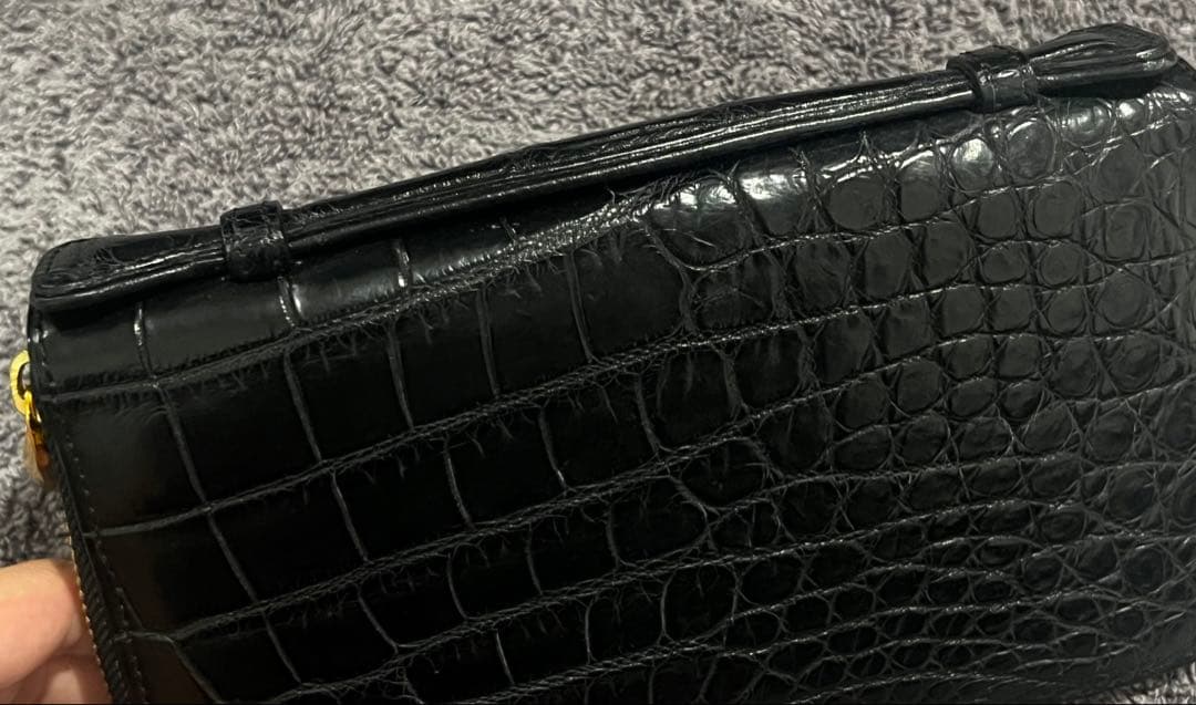 クロコダイル 本革 JRA オーガナイザー 手提げバッグ 財布