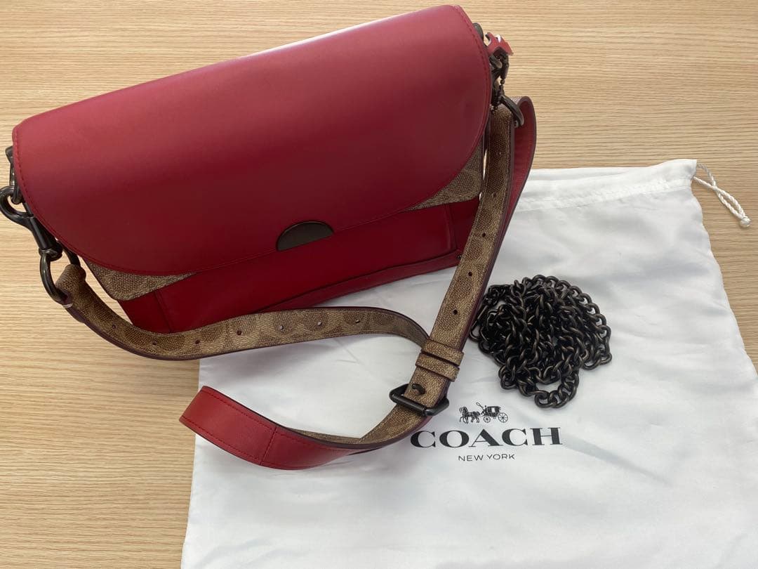 COACH シグネチャー チェーン 2WAY フラップ クラッチショルダーバッグ