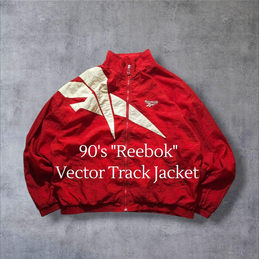 90s Reebok リーボック ナイロンジャケット 刺繍ロゴ 短丈 太アーム