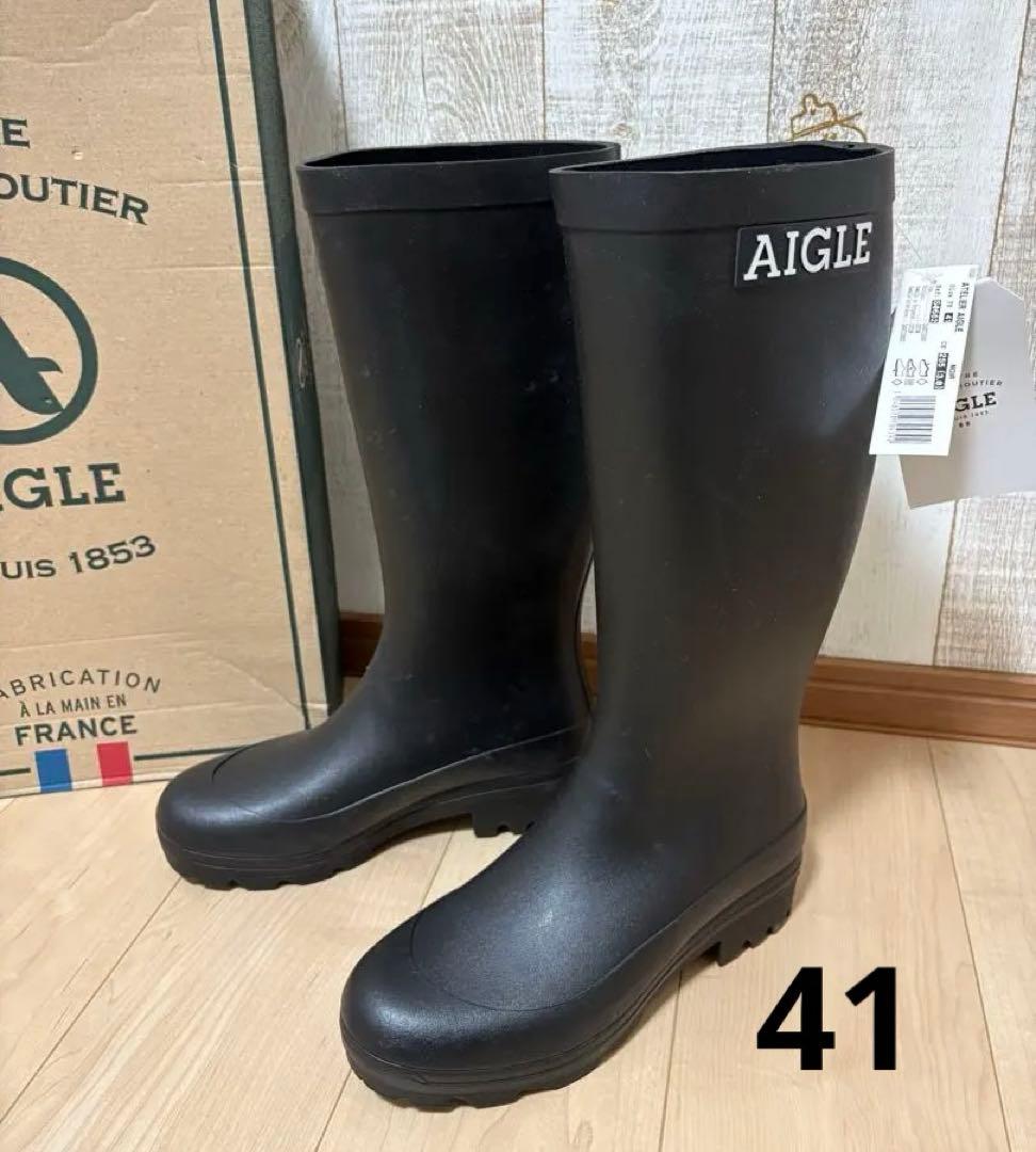 25.5〜26㎝☆新品 AIGLEレインブーツ41 エーグルラバーブーツ 長靴