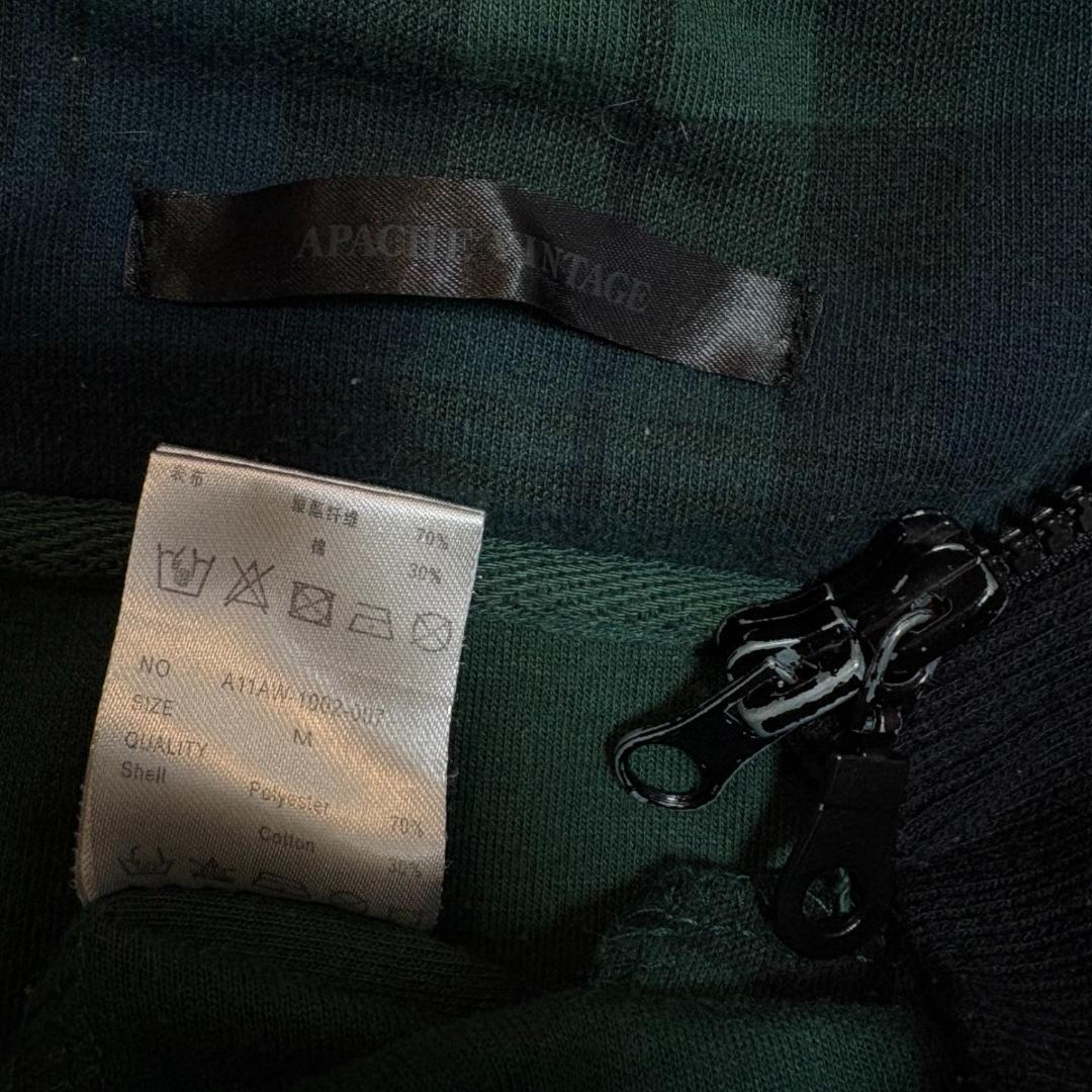 平成ギャル y2k 緑チェック ハイネック Wジップ フェアリーグランジ ロック