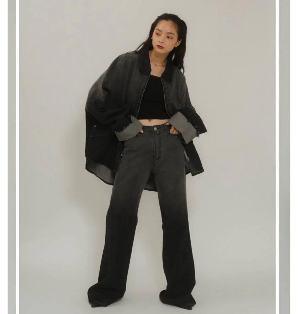 ◉送料無料　knuth marf デニムオーバーシャツジャケット　ブラックS