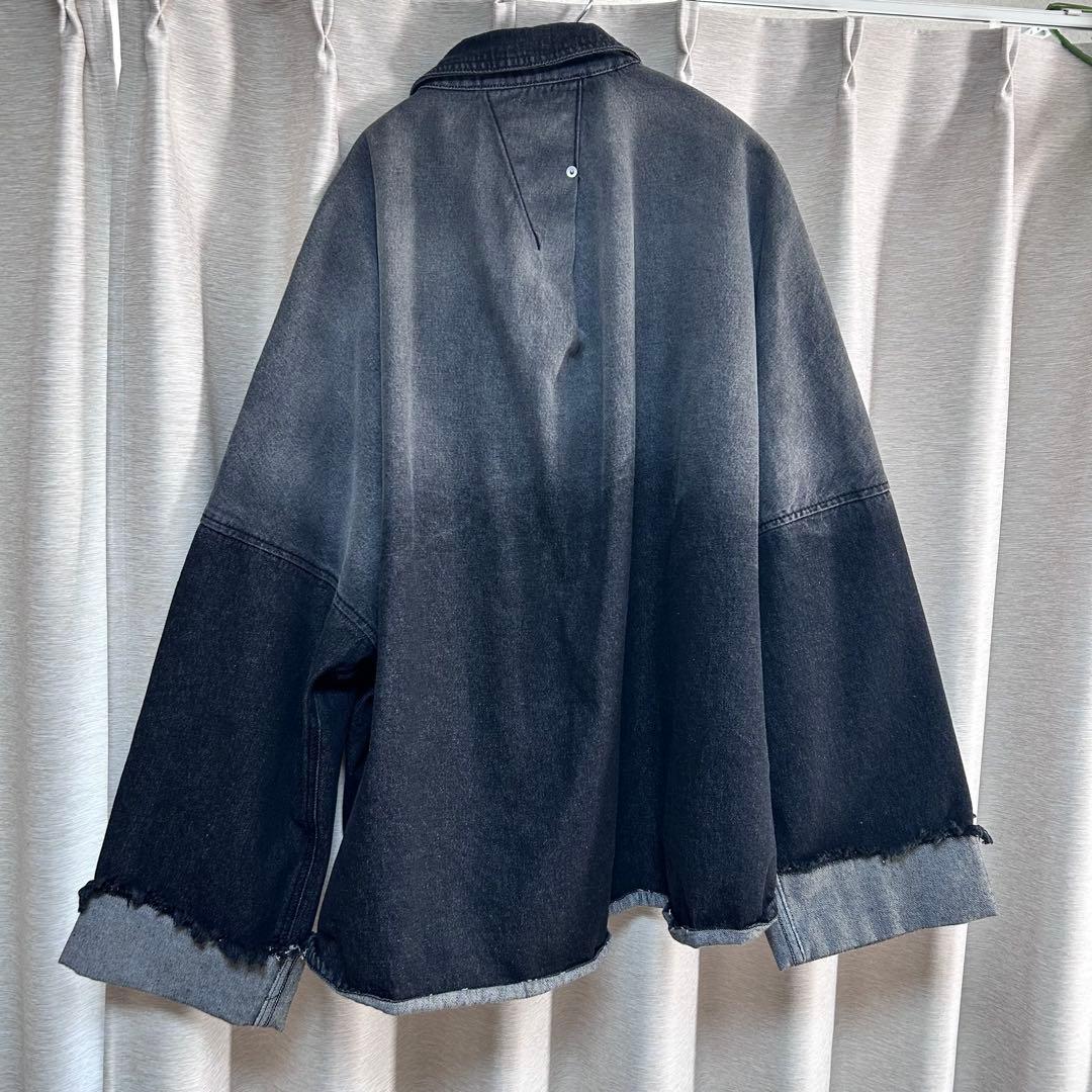 ◉送料無料　knuth marf デニムオーバーシャツジャケット　ブラックS