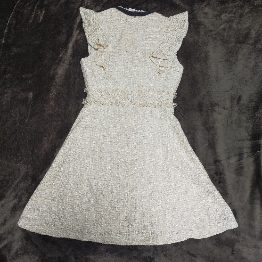 【上品ドレス☆】ローブドフルール 首元リボン×ツイードフレアドレス　◎