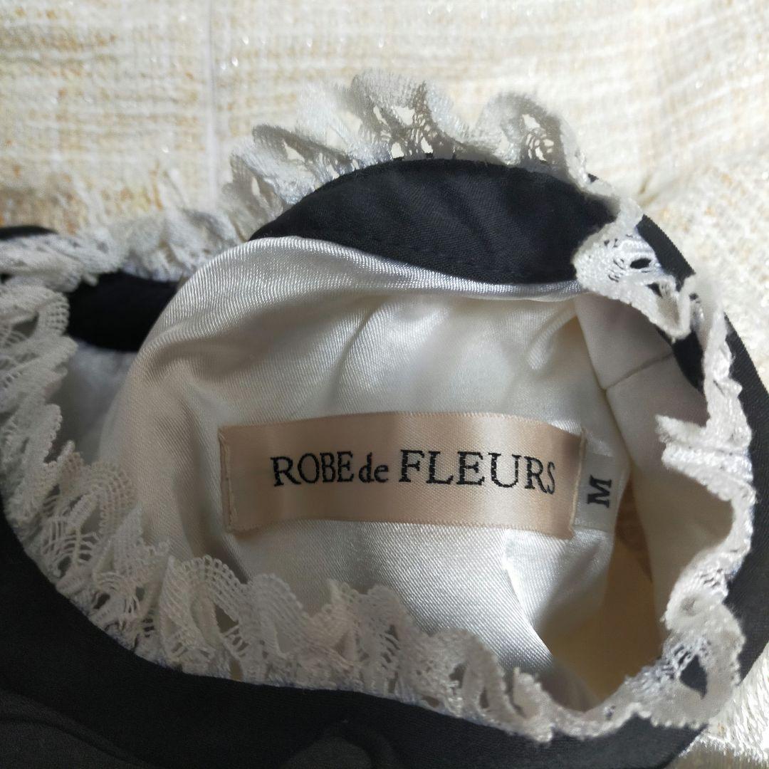 【上品ドレス☆】ローブドフルール 首元リボン×ツイードフレアドレス　◎