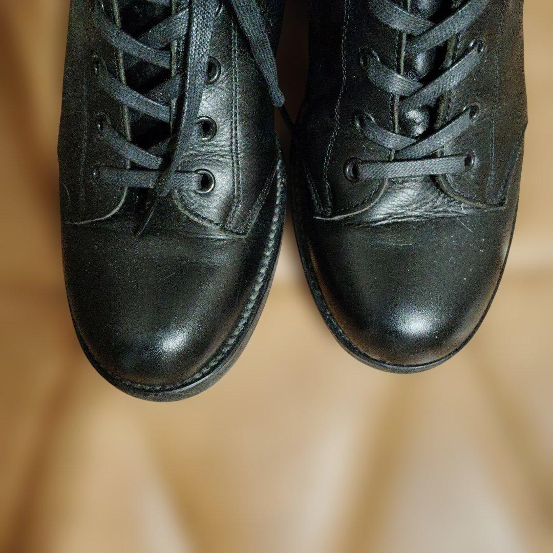 ヨウジヤマモトレザーブーツ　レースアップ24 黒