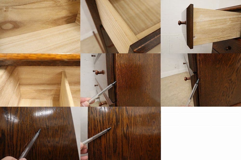 一*球様 高級 三越家具【ブルージュ】オーク材6段チェスト・整理タンス