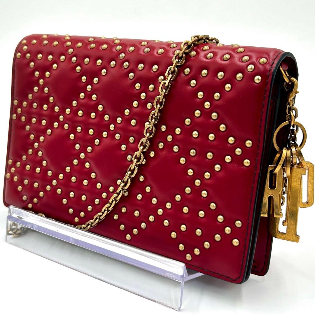 【希少】ディオール　チェーンウォレット　ショルダーバッグ　レディース　カナージュ