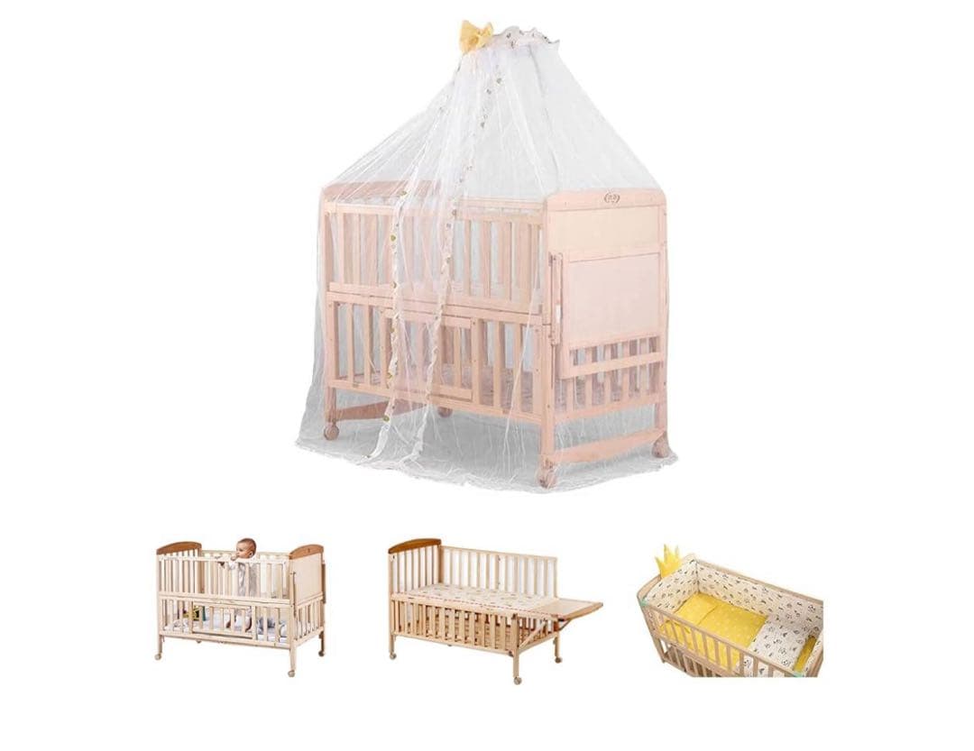 木製スリープベッド 黄色 布団付き