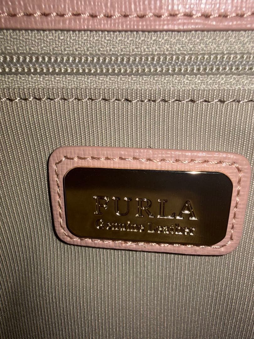 【美品】FURLA ピンクベージュ2wayバッグ