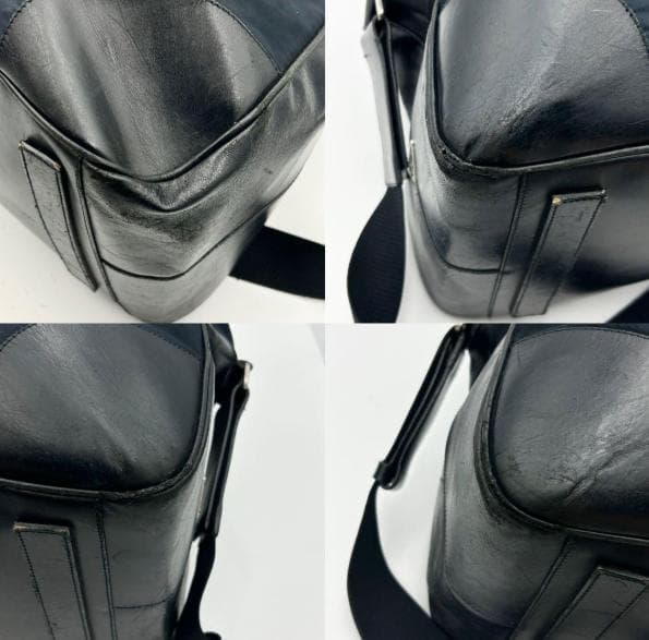 プラダ ボストンバッグ 2way ネイビー PRADA　レザー ナイロン