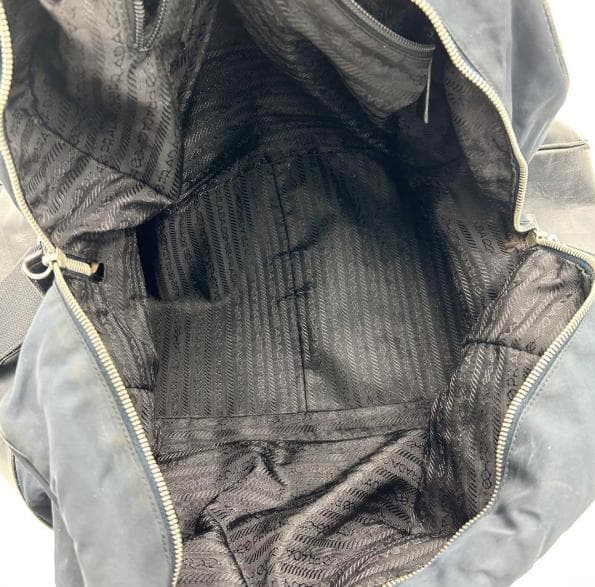 プラダ ボストンバッグ 2way ネイビー PRADA　レザー ナイロン