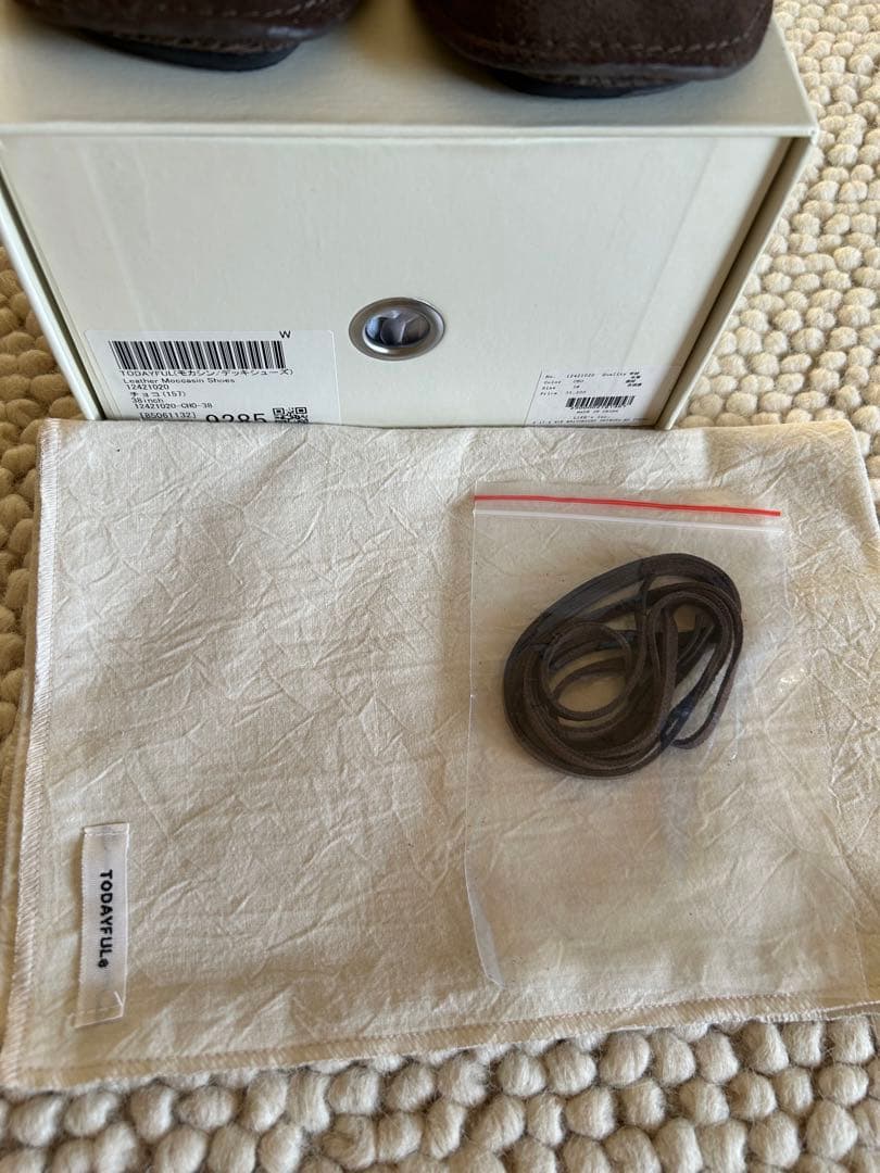 TODAYFUL Leather Moccasin Shoes チョコ　38