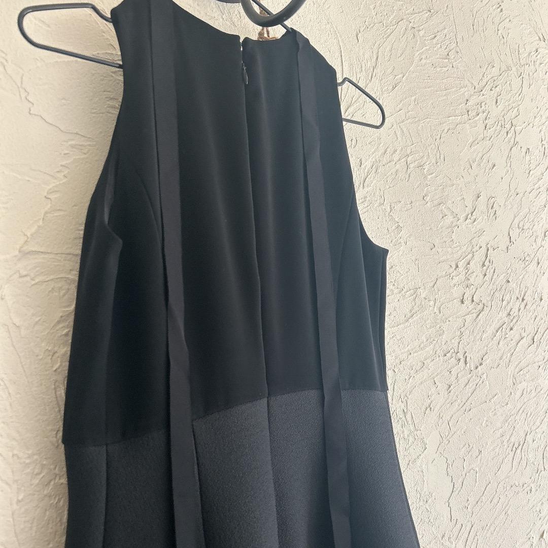 【美品】ヨーコチャン ノースリーブワンピース ビジュー リボン タイト Iライン