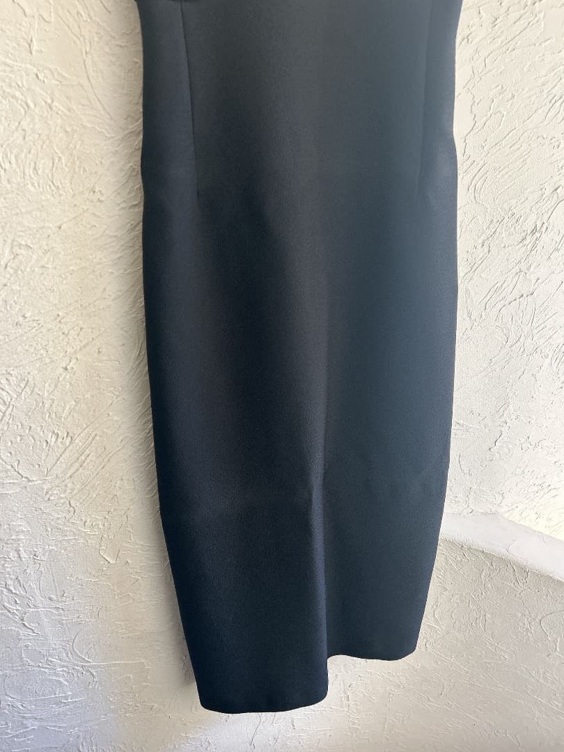 【美品】ヨーコチャン ノースリーブワンピース ビジュー リボン タイト Iライン