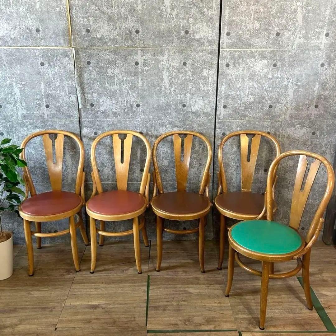 ꧁秋田木工 アキモク AKIMOKU꧂ベントウッドチェア5脚 ダイニングチェア