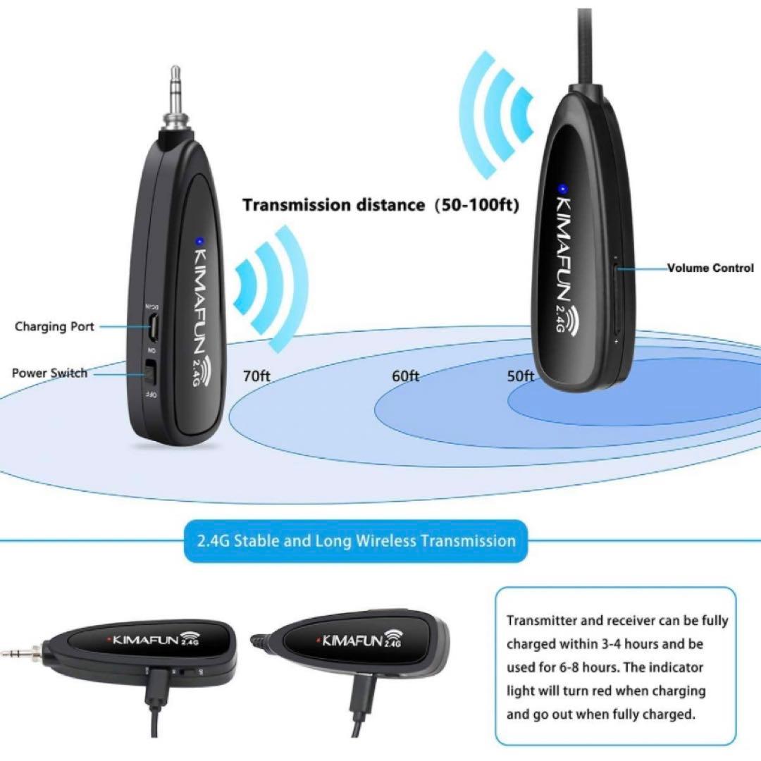 フィットネスワイヤレスマイク 無線 防水 30m
