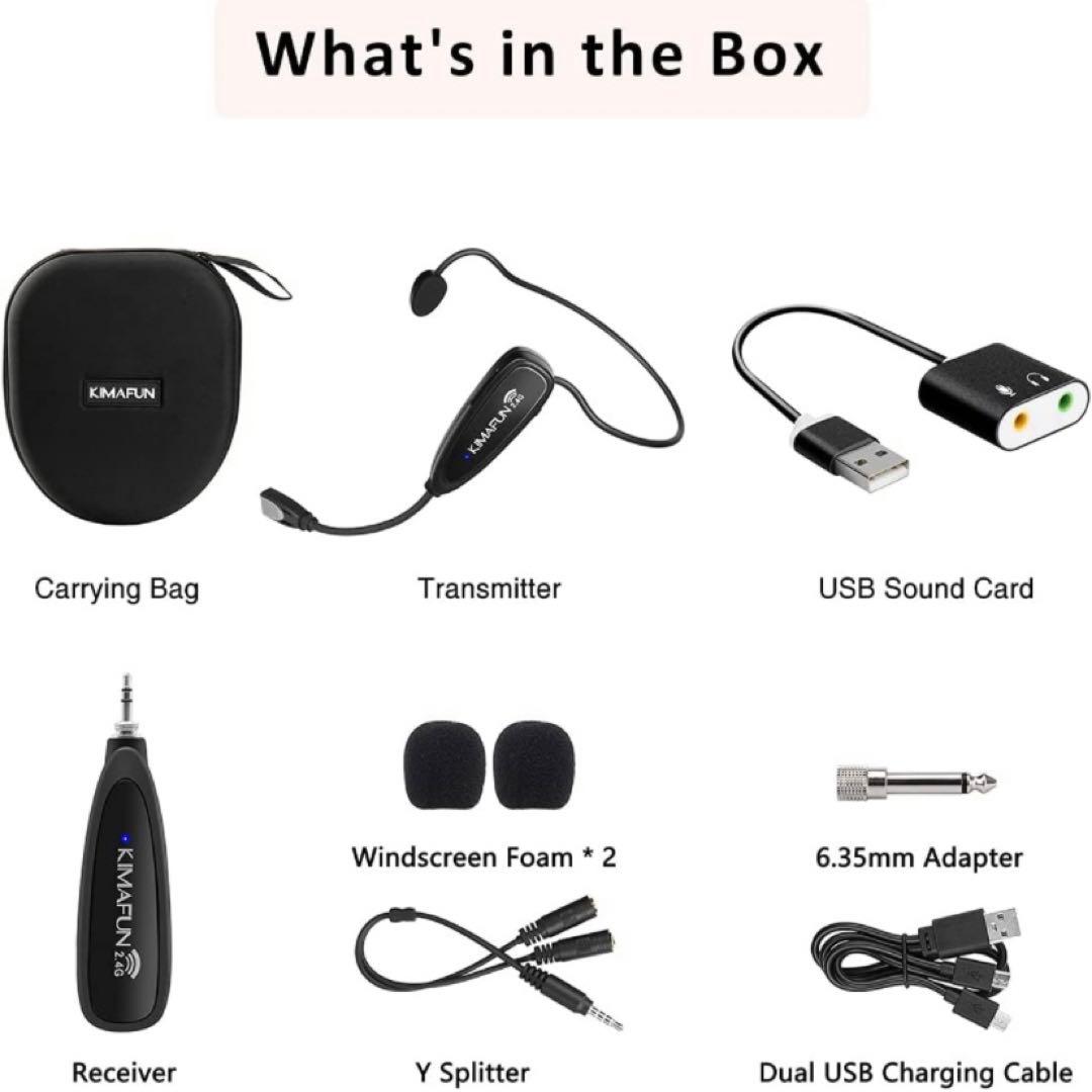 フィットネスワイヤレスマイク 無線 防水 30m