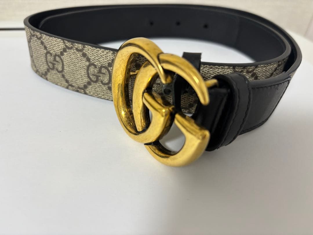GUCCI レディース　ベルト ベージュ ブラック 75/30
