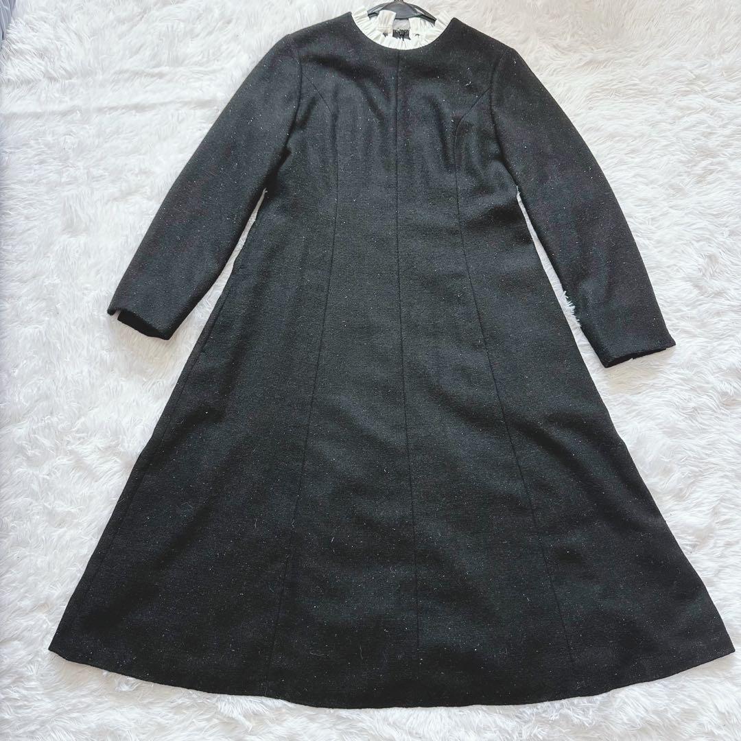 組曲 ✳︎ ラメフラノ フリル襟ワンピース