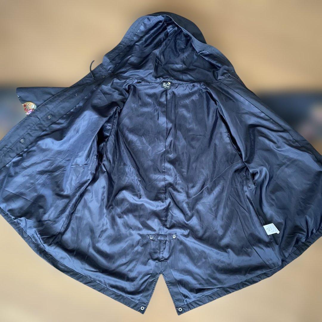 go slow caravan 刺繍入りフード付きモッズコート