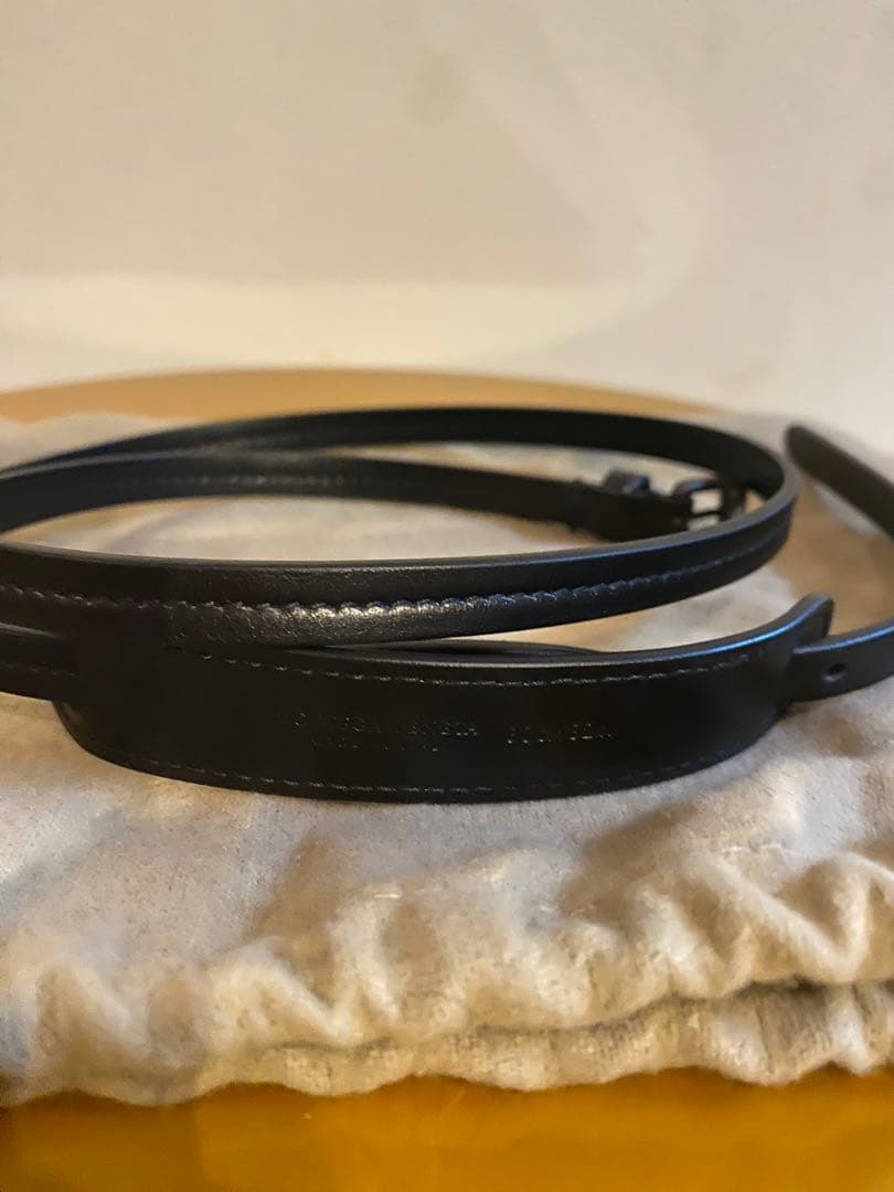 BOTTEGA VENETAボッテガヴェネタブラックレザーベルト 収納袋付き
