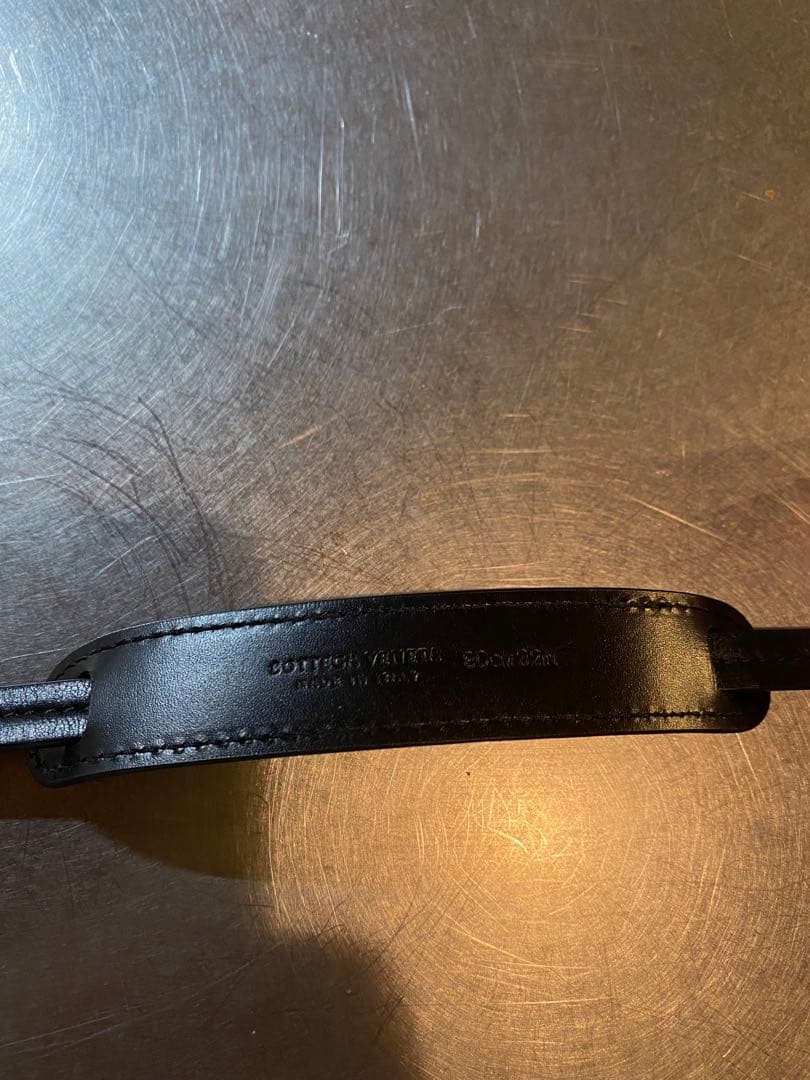 BOTTEGA VENETAボッテガヴェネタブラックレザーベルト 収納袋付き