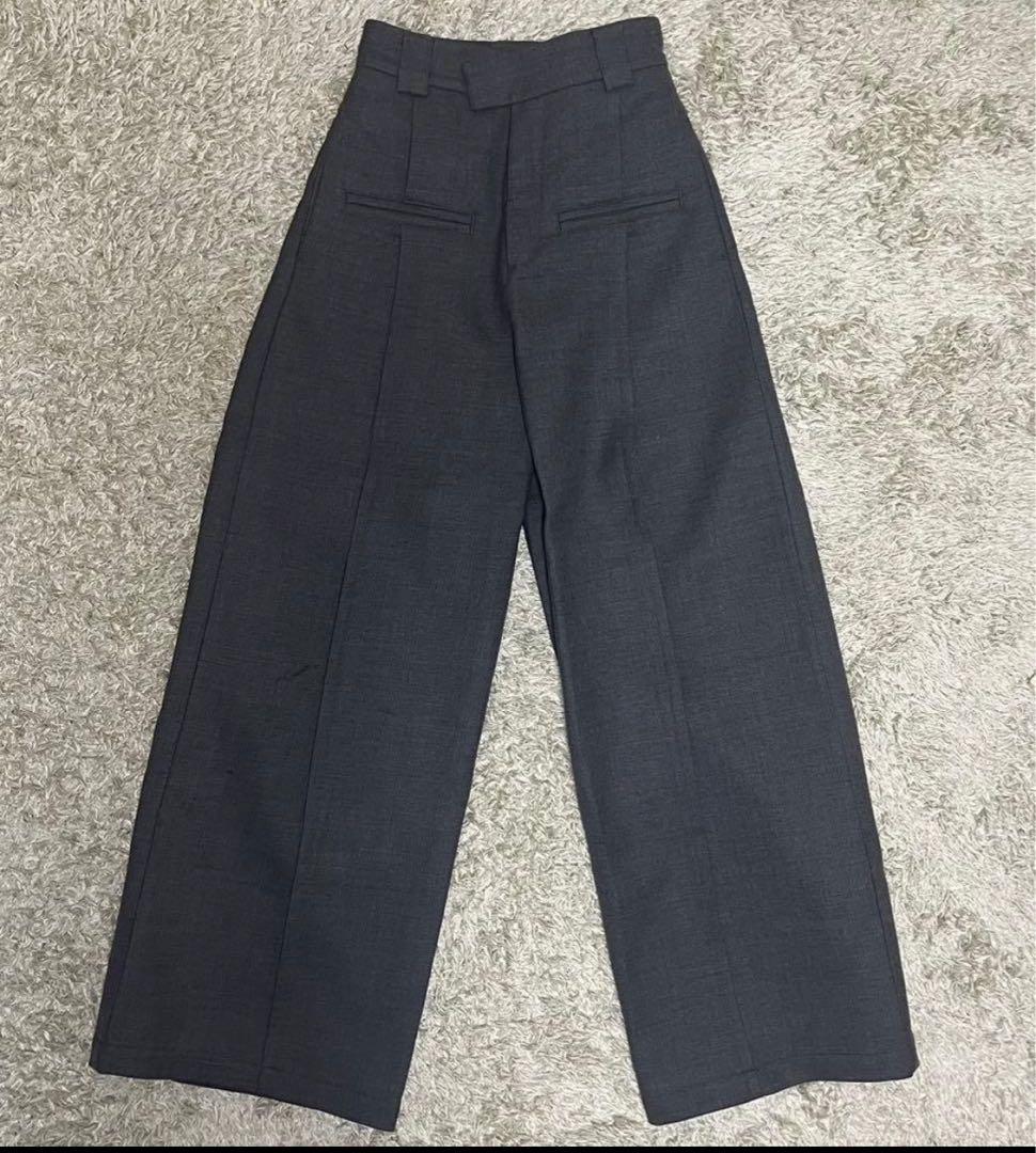 fax copy express ワイドスラックス　ストレート　グレー