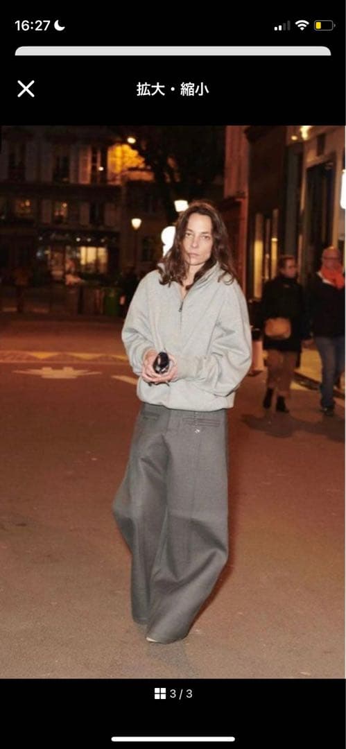 fax copy express ワイドスラックス　ストレート　グレー