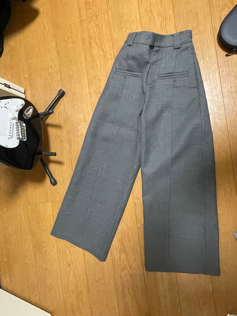 fax copy express ワイドスラックス　ストレート　グレー