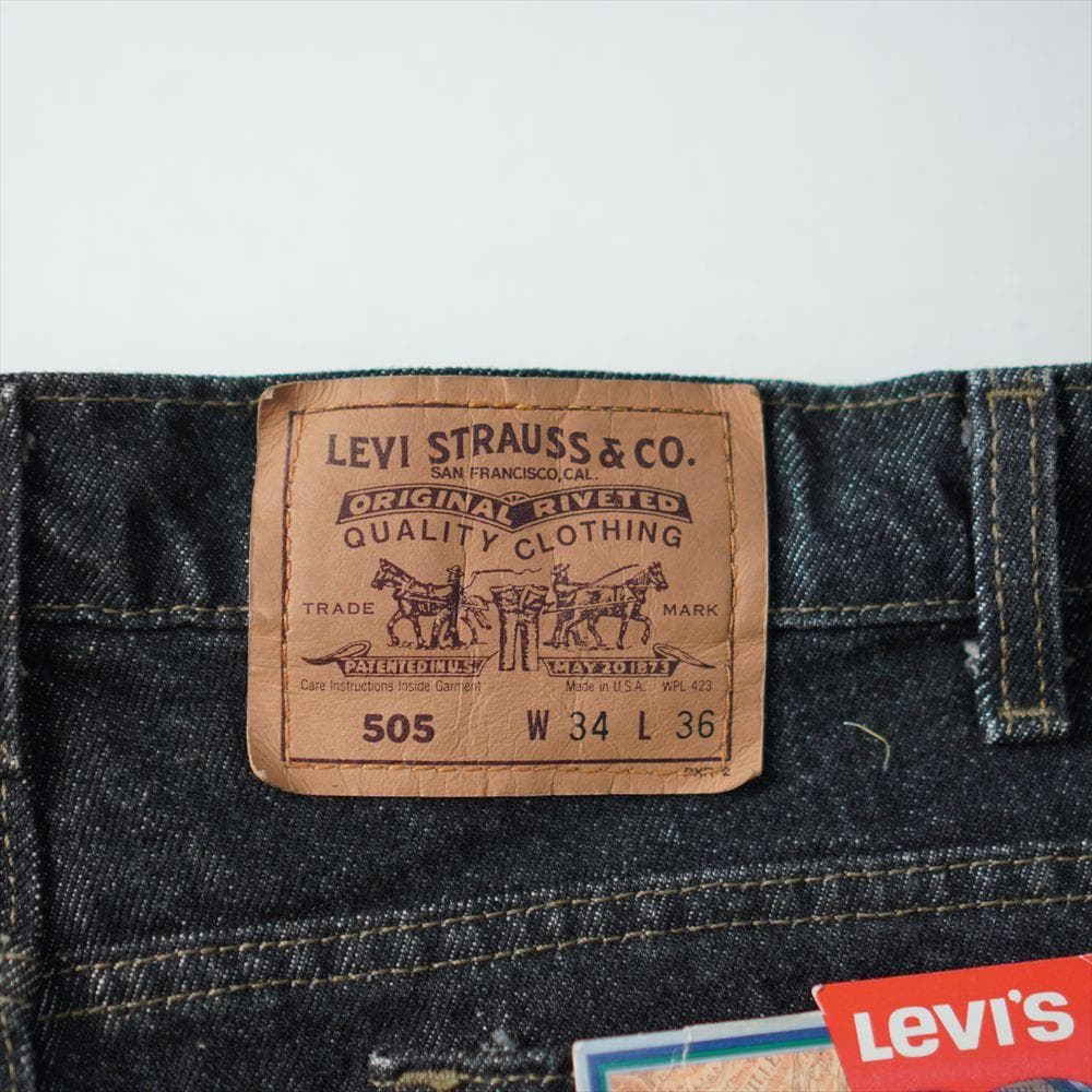 90s ビンテージ リーバイス 505 先染めブラックジーンズ デッドストック