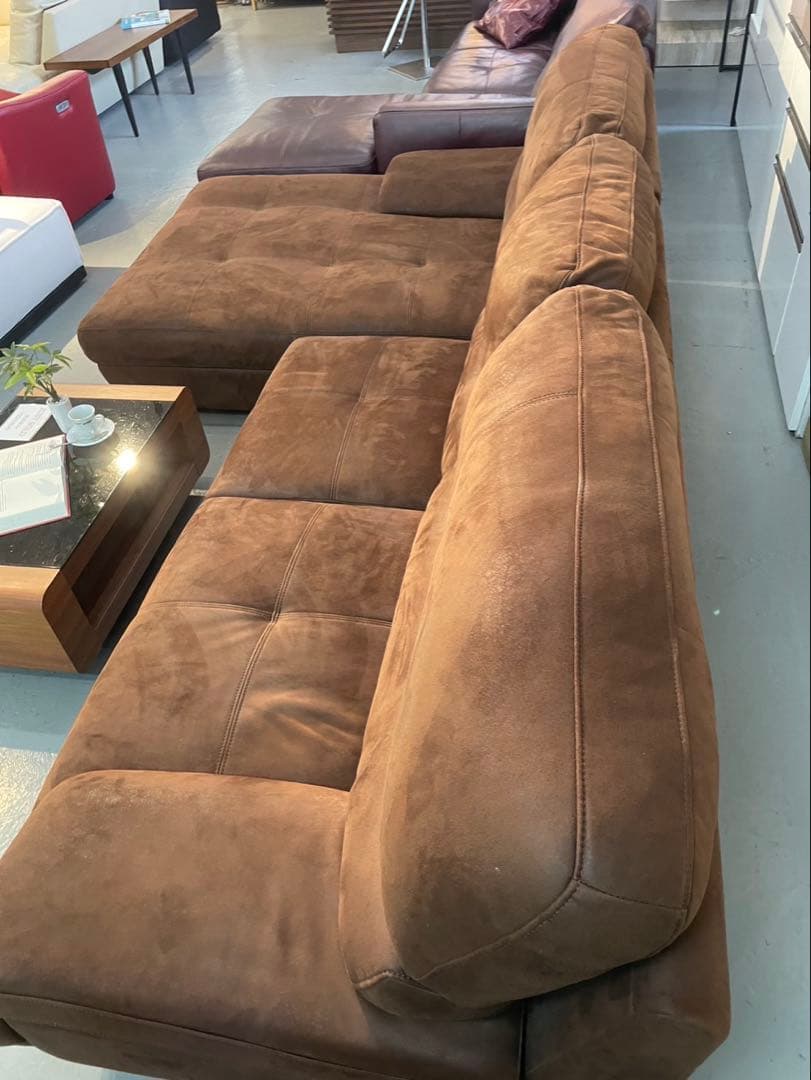 TMS　カウチソファ　レザーテックス　関家具　【展示品】