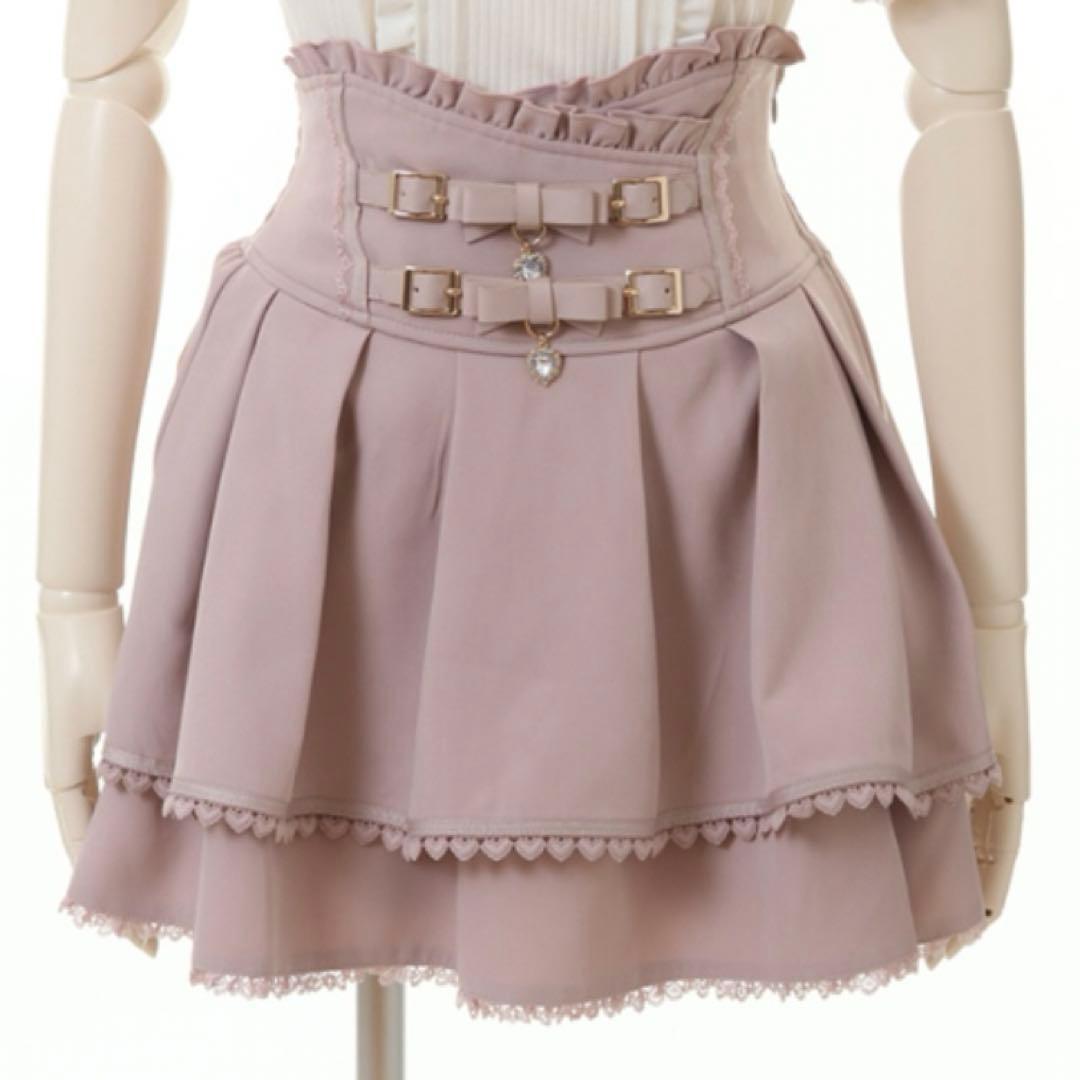 ♡ LIZLISA 2連リボンベルトスカパン ピンク♡