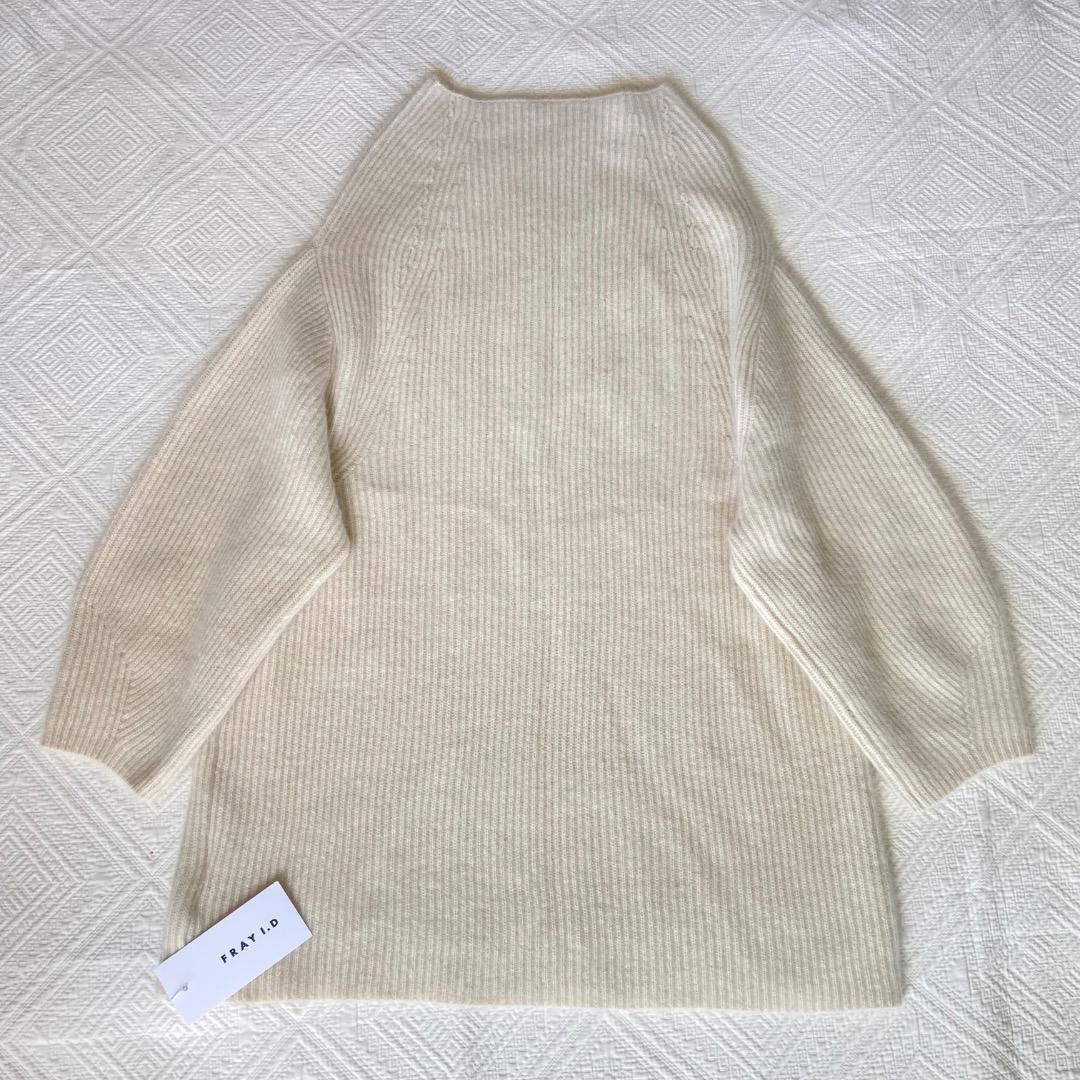 タグ付き未使用　FRAY I.D ラクーンニット　ミニワンピース　アイボリー