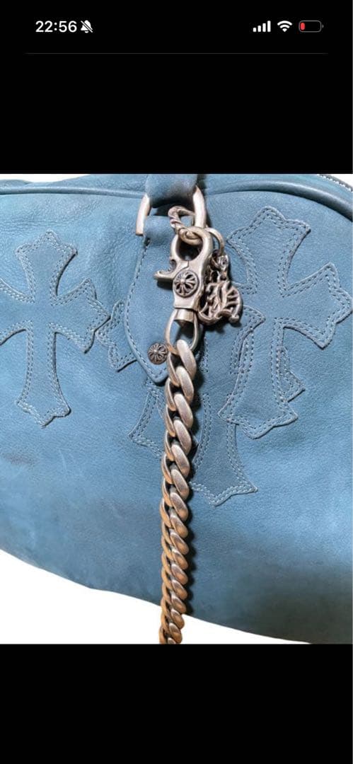 シルバー925 クロス ウォレットチェーン 重厚感