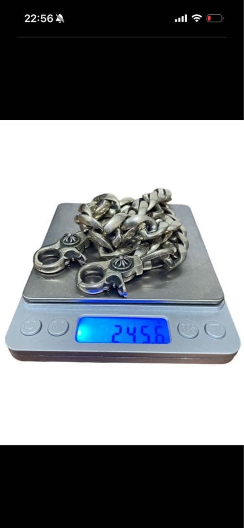 シルバー925 クロス ウォレットチェーン 重厚感