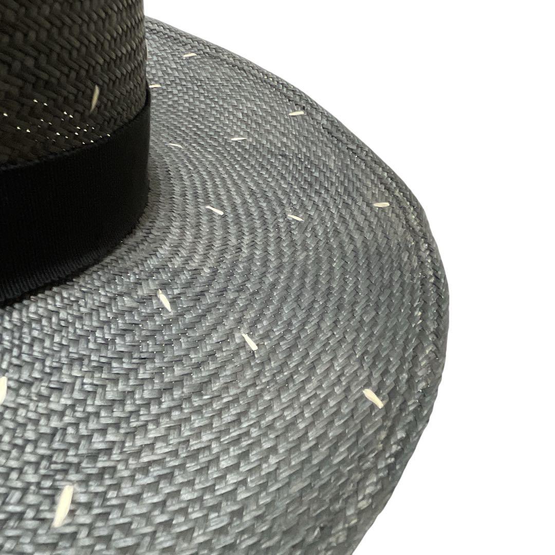 【美品】ヘレンカミンスキー　ラフィアハット　ブラック　カンカン帽