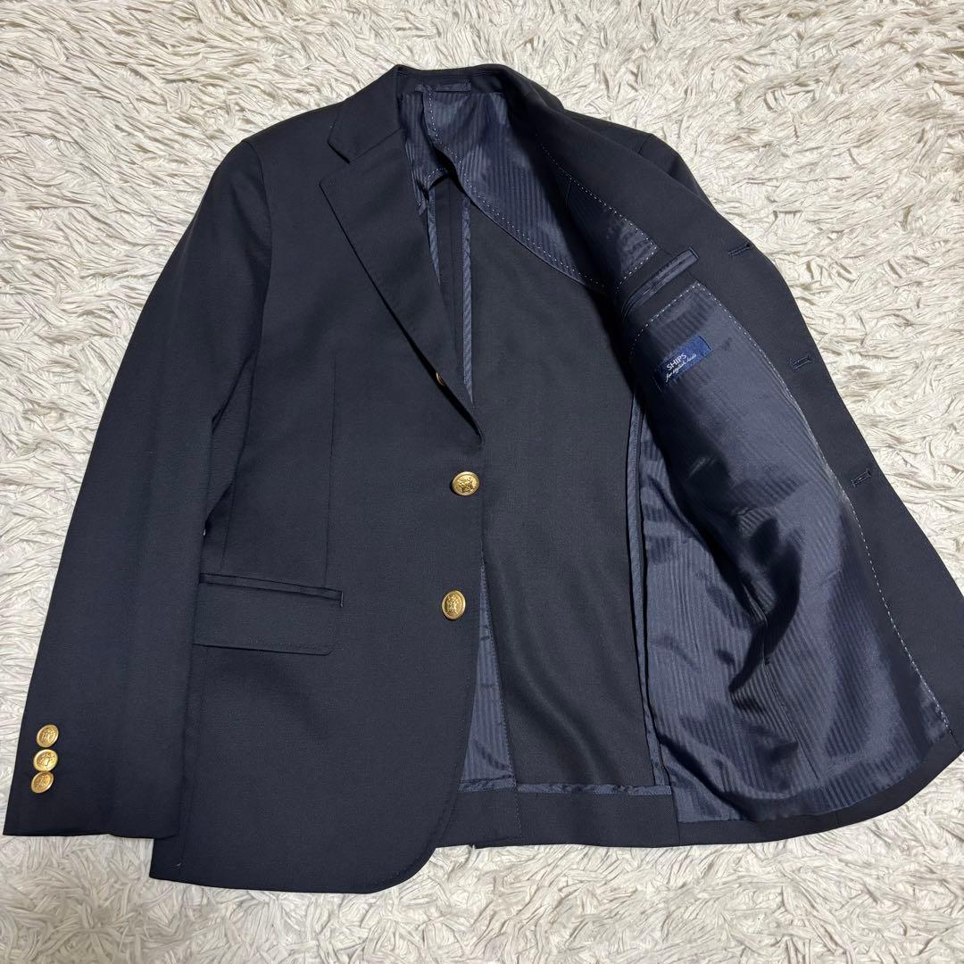 SHIPS テーラードジャケット 紺ブレ 金ボタン S 140cm相当