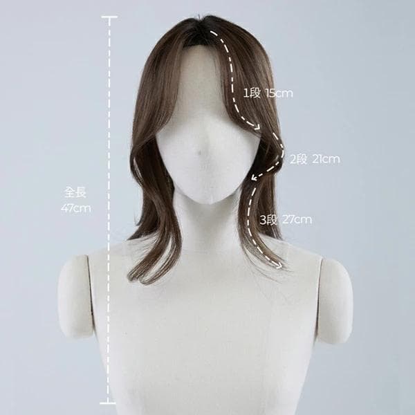 【PinkAge】手植えトップカバーサイドバングルーズCカール★ダークブラウン