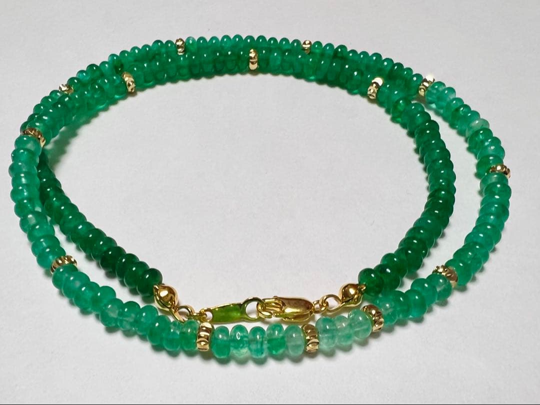 エメラルドグラデーションネックレス 天然石 留め具SILVER925