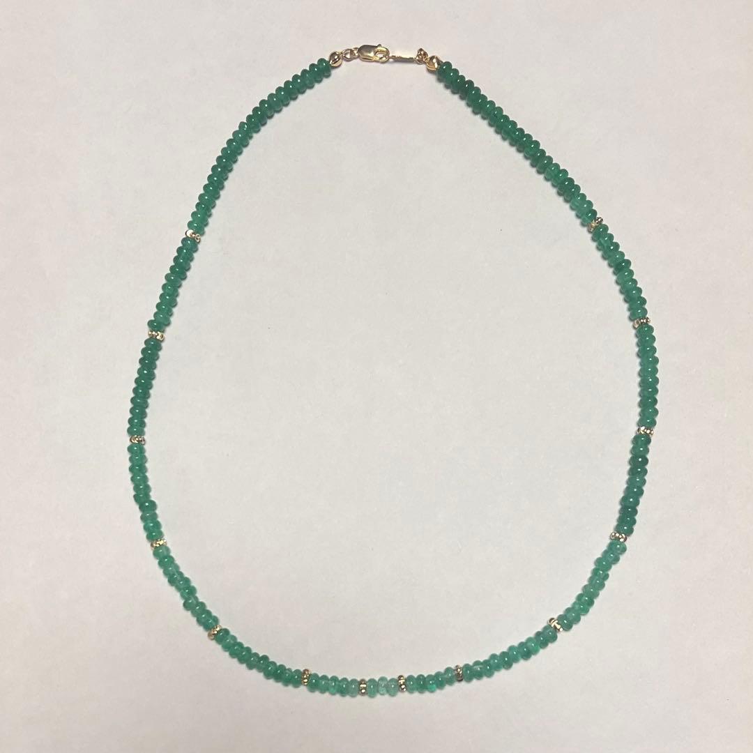 エメラルドグラデーションネックレス 天然石 留め具SILVER925