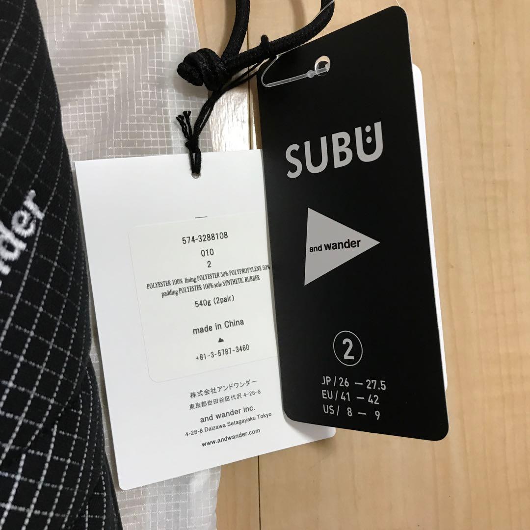 サイズ2 SUBU × AND WANDER REFLECTIVE RIP 黒②