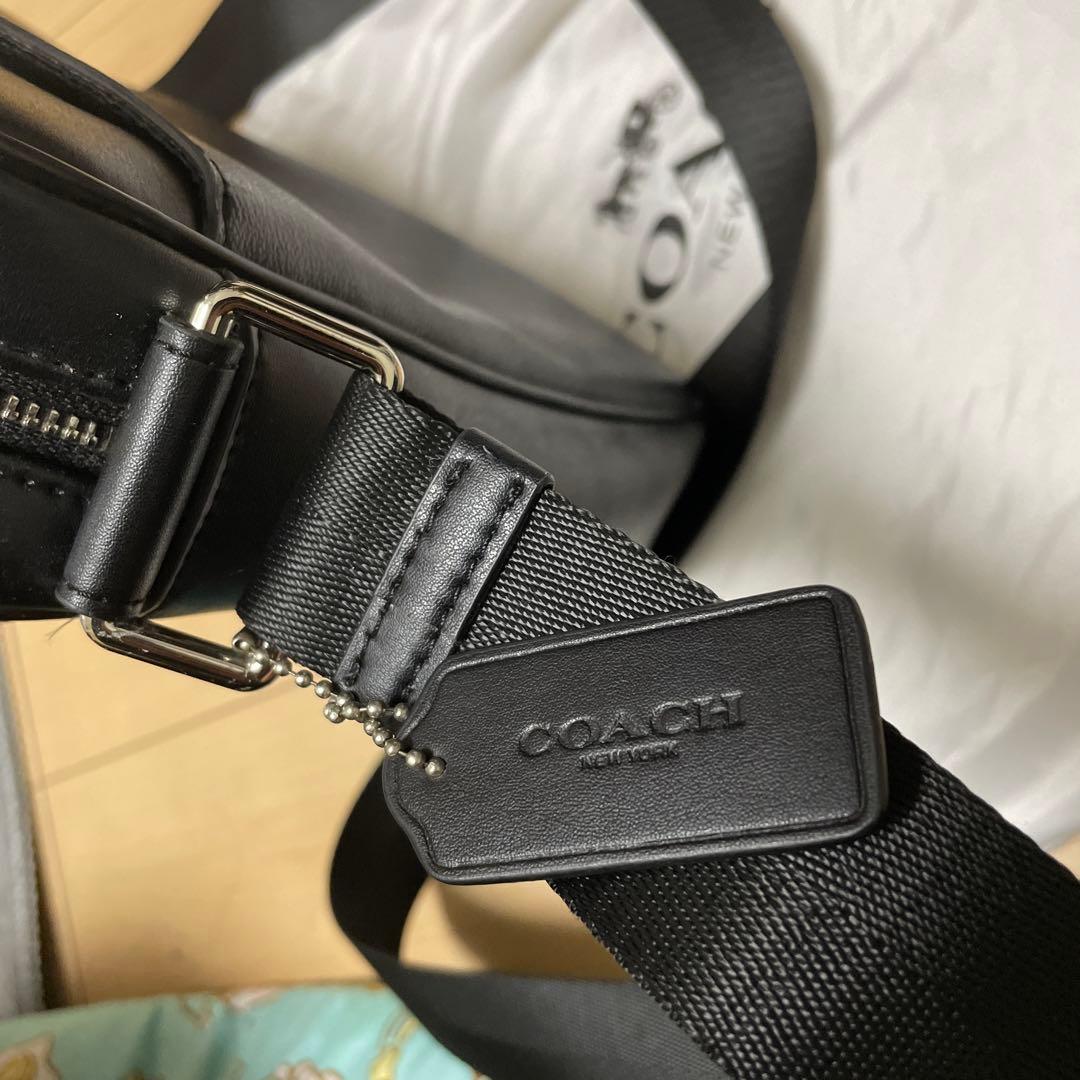 COACH NeWYORK 黒 ショルダーバッグ ロゴ入り