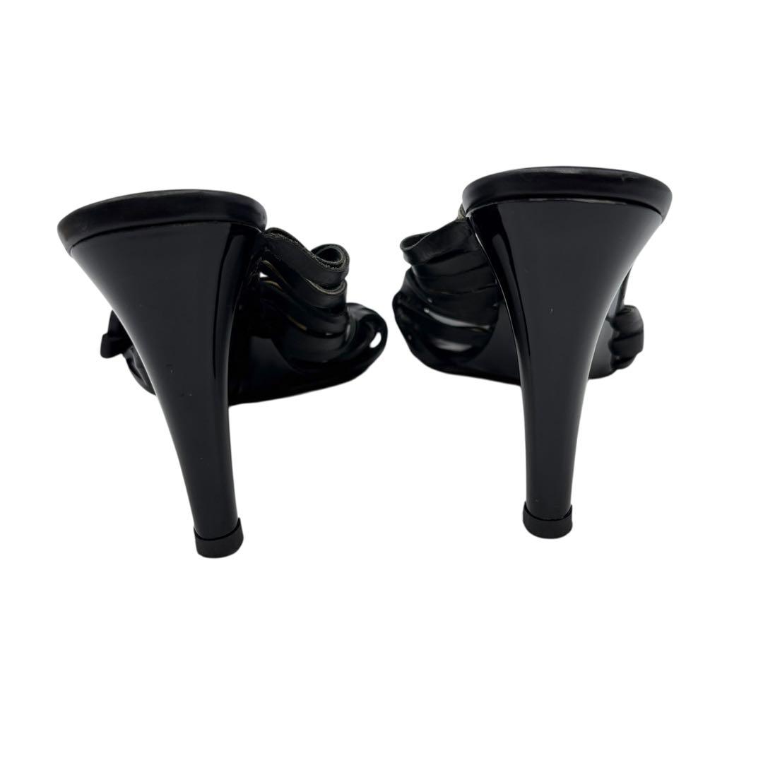 ボッテガヴェネタ イントレチャート サンダル ミュール 39 黒 レザー