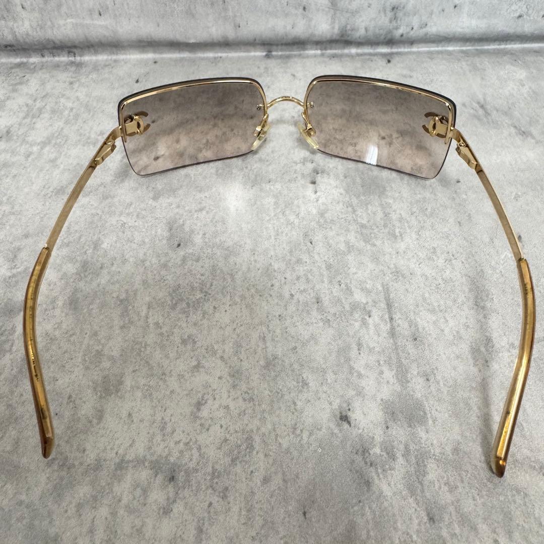 シャネル サングラス メガネ リムレス ココマーク ラインストーン 4104-B