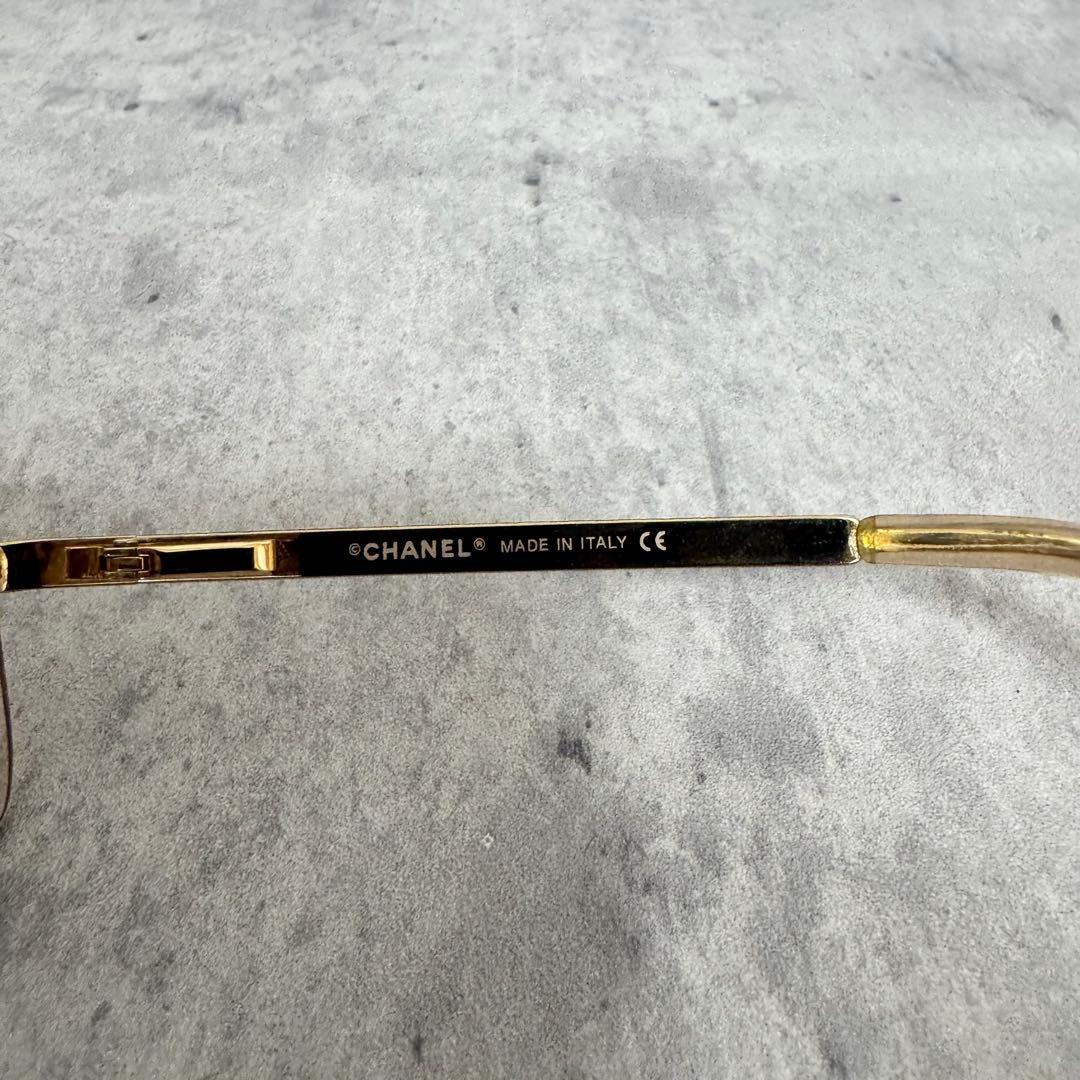 シャネル サングラス メガネ リムレス ココマーク ラインストーン 4104-B