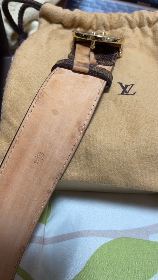 LOUIS VUITTON ブラウン ベルト 80/32