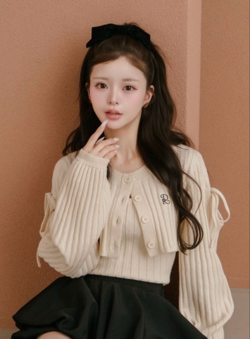 ♥️ダーリッチ ショルダーオープンアンサンブルニットトップス IVO♥️