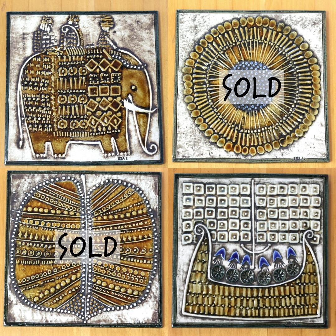 Lisa Larson　リサラーソン　UNIK 陶板 フネ　北欧ヴィンテージ雑貨